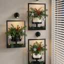 Bamworld Plant Stand with Lights Wall Planters for Indoor Plants Hanging Planter for Indoor Plants Plant Stand Indoor Wall Decor 3 Pack for Living Room Outdoor Entryway 3 Spotlights