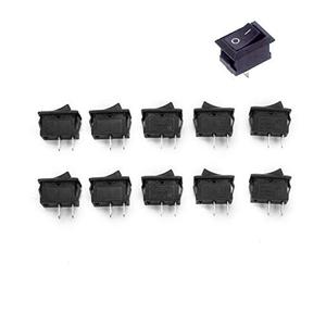 US Ship 10pcs Black Rocker Switch KCD1-101 250V 6A Boatlike Switch 2PIN ON Off