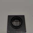 NDS 640 6-Inch Square Grate with Low-Profile Adapter Drain, Connects to 3-Inch and 4-Inch Drain Pipes and Fittings, for Small Lawns, Landscaping and Patios, Plastic, Black