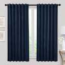RYB HOME Velvet Curtains 63 inches Length, Back Tab & Rod Pocket Soft Fabric Curtains & Drapes for Bedroom Bathroom Cafe, Navy Blue, W 42 x L 63, 2 Panels Set