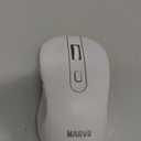 Wireless Keyboard and Mouse Combo, MARVO 2.4G Ergonomic Wireless Computer Keyboard with Phone Tablet Holder, Silent Mouse with 6 Button, Compatible with MacBook, Windows (White)