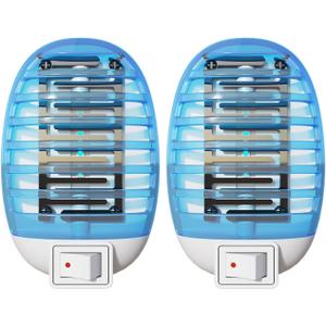 Indoor Bug Zappers, Flying Insect Trap Plug-in, Mosquitoes Killer, Fly Traps for Indoors, Mosquito Zapper Gnat Moth Catcher for Living Room, Home, Bedroom, Office, Patio, Kids & Pets - 2 Packs