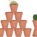 vensovo 12 Pcs 3" Tiny Terracotta & Terra Cotta Pots with Drainage - Small Mini Clay Ceramic Pottery Planter Ideal for Indoor/Outdoor Plants, Crafts, Wedding Favors