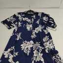 Jessica Howard Womens Plus Style Fit and Flare Elbow Sleeve Knit (18W, Navy/Ivory)