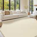 Shilucheng Wool Rug 8x10 Non-Slip, Blend 80% Wool and 20% Cotton Rugs for Living Room, Bedroom, Dinning Room, Soft Durable Cotton Backing Modern Area Rug (Beige)