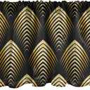 Ambesonne Abstract Window Valance, Optical Illusion Geometric Pattern from Retro Feels Repeated Artwork, Curtain Valance for Kitchen Bedroom Decor with Rod Pocket, 54" X 12", Charcoal Grey Mustard