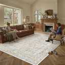 PureCozy Taupe Area Rug 10x14 Vintage Floral