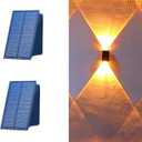 ASLIDECOR Solar Wall Lights UP and Down,Warm White Fence Lighting Waterproof Deck Step Light for Arbor Patio Yard