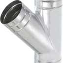 Wye Shape 4"x4"x4" Duct Splitter, 3 Way Duct Hose Connector, 90° Degree Dust Fitting Adapter, Galvanized Steel Branch for Exhaust Fan, Dryer Vent Hose, Industrial HVAC Ventilation