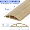 Floor Cord Cover 6ft, Maple Wood Cord Hider Floor Hide Extension Cords, Floor Cable Management Floor Cable Cover Wire Covers for Cords, Cable Protector Cord Cavity W0.6in x H0.32in