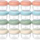 VITEVER [16 Pack] 4 oz Small Containers with Lids, Reusable Plastic Jars for Snack and Puree, Salad Dressing Container to Go, Deli Containers, Freezer Baby Food Containers, Dishwasher Safe, BPA Free