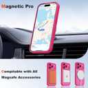 Case for iPhone 17 Pro 6.3'' Compatible with Mag-Safe [Camera Control Button] [Camera Protection] Matte Translucent Military Grade Shockproof Phone Case, Hot Pink