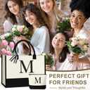 Personalized Canvas Tote Bag for Women Makeup Pouch Initial Beach Bag Removable Bottom Board for Travel Birthday