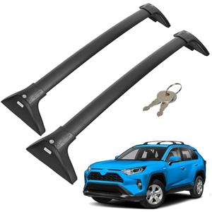 Lockable Car Roof Rack Cross Bars, Compatible with Toyota RAV4 2019-2025 with Factory Side Rail (Not Fit Adventure/Hybrid Woodland Edition/TRD Off-Road/22-24 LE), Aluminum Crossbars