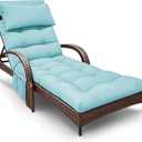 Outdoor Chaise Lounge Chair Cushion, Waterproof Outdoor Chair Cushions for Patio Furniture, 71 x 21 x 4 Inches Replacement Chaise Lounge Cushion with Ties (Teal)