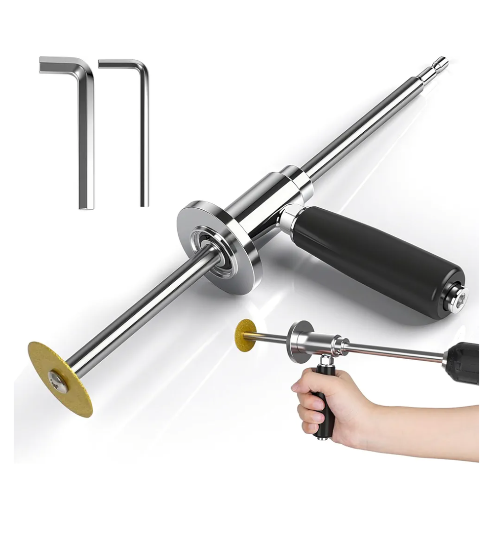 Pipe Inside Cutter for PVC Pipe with Diamond Grit Cutting Wheel and Handle, 7 Inch Adjustable Cutting Depth Stainless Steel Plumbing Cutter Tool Fit with 1/4" Hex Shank,for 1-1/2 Inch to 8 Inch Cut