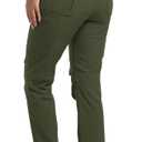 AREOUTS Women's Snow Ski Pants Fleece Lined Waterproof Softshell Insulated Winter Outdoor Hiking Cargo Pants Army Green XS (XS)