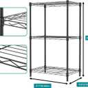 IZEUK 3 Tier Metal Wire Shelving Rack Storage Shelves for Kitchen, Bedroom, Living Room or Laundry Room, Black, 17.7" W x 11.8" D x 28.8" H