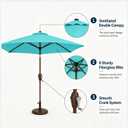 7.5ft Patio Umbrella, Outdoor Table Market Umbrella with Smooth Crank Lift, 6 Windproof Fiberglass Ribs, UPF50+ UV Protection for Deck, Pool, Garden and Backyard