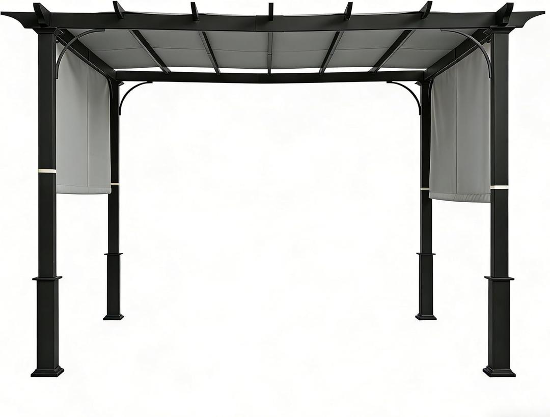 193" L x 105" W Replacement Sling Canopy with Ties(Gray) | JANCANOPY Sling Gazebo Compatible with Lowe's Garden Treasures 10 FT Pergola #S-J-110/TP15-048C,Other Same Size of Pergolas