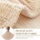 LA MEACK Couch Cushion Covers Seat Cushion Cover Stretch Couch Cover Separate Sectional Sofa Slipcovers Furniture Protector(3 Pieces for Seat or Sofa Backrest, Natural)