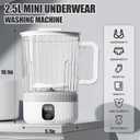 Underwear Washing Machine, Upgrade 2.5L Mini Portable Washing Machine, Mini Washer Deep Cleans Small Clothes for Apartment, Dorm, RV, Travel & Hotel Use (White)