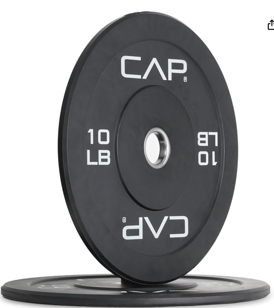 CAP 2-inch Olympic Bumper Plate Weight Set of 2, 10 Lbs, Pair