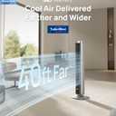 DREO Tower Fan for Bedroom, Standing Oscillating Fan with 40ft Far Airflow, 20dB Quiet, 12 Speeds, 28ft/s Velocity, Smart Control, DC Motor, 42 inch, 90 Oscillation, 4 Modes, 12H Timer, Pilot Pro S