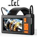 Dual Lens Borescope with 32GB Card, 4.3" Endoscope Camera with Light 16.4FT Semi-Rigid Inspection Cable, Free Photo/Video Snake Camera with IP67 Waterproof for Automotive, Engine & HVAC