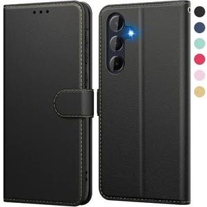 for Samsung Galaxy A56 Wallet Case | Premium Nappa Leather [RFID Blocking] | Wallet Case with Card Slots & Magnetic Clasp | Balanced Stand Flip Case | Wallet Phone Cases (Nappa Black)