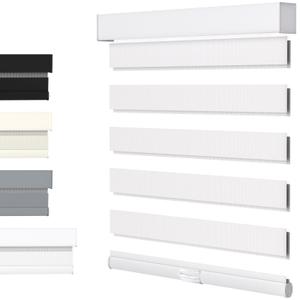 MYshade Cordless Zebra Blinds for Windows with Free-StopDual Layer Shades for Day & Night Privacy and Light Filtering, Perfect for Home & Bedroom, Easy to Install(White,22" W x 50" H)