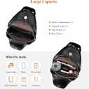 Over Earth Genuine Leather Sling Bag for Women Men Small Causal Crossbody Purse Chest Backpack(O212E Classic Black)