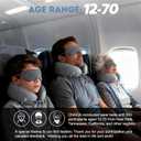Travel Pillow for Airplanes, Neck Pillow eases Neck and Shoulder Pain on Long Flights, Adaptive Memory Foam Sleep Support, Portable Carry Case, Eye Mask and Earplugs Travel Set(Grey I)