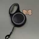 PupTeck Retractable Dog Leash with Chew Proof Chain, 360 Tangle-Free Pet Walking Leash, Heavy Duty up to 110lbs, 16ft Strong Nylon, One-Hand Brake Black