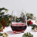 Artisanal Hand-Cut Crystal Wine Glasses 16 Oz - Monogram Stemless Wine Glasses with Engraved Initials(Letter I), Lead-Free Glassware Gift for Wine Lovers