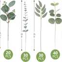 120 Pcs Artificial Eucalyptus Leaves Stems Bulk, Realistic Fake Greenery with 4 Kinds Mixed Silver Dollar, Faux Plants for DIY Floral Arrangements, Wedding Bouquets, Home, Party, Vase Decor
