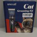 oneisall Quiet Cat Clippers for Matted & Long Hair, 2-Speed Cordless Pet Shaver Grooming Kit for Cats, Small Dogs & Animals (Blue)