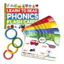 Phonics Flash Cards - Learn to Read in 20 Stages - Digraphs CVC Blends Long Vowel Sounds - Games for Kids Ages 4-8 Kindergarten First Second Grade Homeschool Educational Study Activity