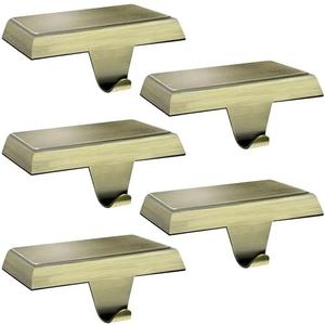 Palonu 3 Pcs Christmas Bronze Stocking Holders, Heavy Duty Mantle Hangers with Non-Slip Pad, Weighted Stocking Hooks Christmas Ornaments for Xmas Holiday Fireplace Shelf Window Decoration