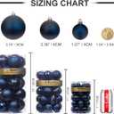 KI Store Blue Christmas Balls 34pcs 2.36-Inch Christmas Tree Decoration Ornaments for Xmas Tree Holiday Wreath Garland Decor Ornaments Hooks Included