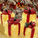 Christmas Decorations Lighted Gift Boxes, Set of 8 Light up Present Boxes, 80 LE 