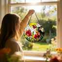 Hummingbird Stained Glass Window Hanging,Colorful Butterfly Suncatcher for Window Home Decor Mother's Day Birthday Gifts for Women, Men, Wife, Aunt, and Mom 7.8 in