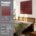 Peel & Stick Acoustic Wood Slat Wall Panels – 23” × 23” 3D Wood-Grain Soundproofing Panels, 4 Pack – Waterproof Decorative Noise-Reducing Wall Panels for Home Office & Studio (Mahogany Red)