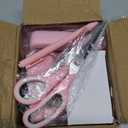 Pink Desk Accessories, Pink Office Supplies Accessories with Tape Dispenser, Stapler, Staple Remover, 1000 Staples, Tape, Clips Set, Ruler, Scissor, Pen