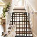 InnoTruth 36" Tall Baby Gate for Dogs, 29-39.6 Auto Close Safety Gate Crafted for Child Protection with 2.24" Slots, Dual-Lock Safety Design and Wall-Friendly, Black