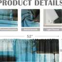 Emvency 2 Pack Valances Window Treatments, Blue and Brown Painting Art Modern Abstract Blackout Adjustable for Living Room Bathroom Bedroom Kitchen Over Sink, 52x18 Inch Rod Pocket Valances