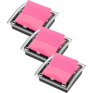 Mr. Pen- Pop Up Note Dispenser, 3" x 3", 3 Pack, Black Base, Clear Top, Sticky Note Dispenser, Sticky Note Holder for Desk