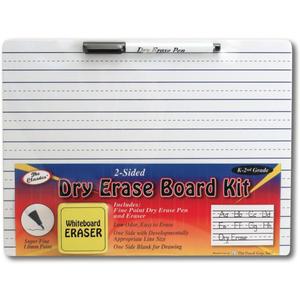 2 x The Classics Dry Erase Whiteboard Kit Complete Set with 11.75 x 9 Inches Board, Black Dry Erase Pen and Eraser (TPG-388), White