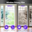 Window Privacy Film Window Tint, One Way Privacy Film Daytime Privacy See Out Not in Reflective Static Cling Sun Blocking Anti UV Reflective for Home and Office (Black Silver, 19.7 Inch6.5 Feet)