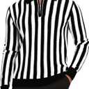 Alex Vando Mens Knit Polo Shirts Long Sleeve Sweater Casual Fashion Classic Button Down Polo Shirts (Medium, Black/White)